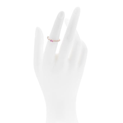 Tiffany 18K Rose Gold Diamond Pink Sapphire Novo Horizon Ring 50 5.5 2 of 5
