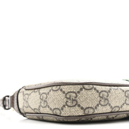 Gucci GG Supreme Monogram Textured Dollar Calfskin Web Mini Ophidia Shoulder Bag Beige Ebony New Acero 8 of 10