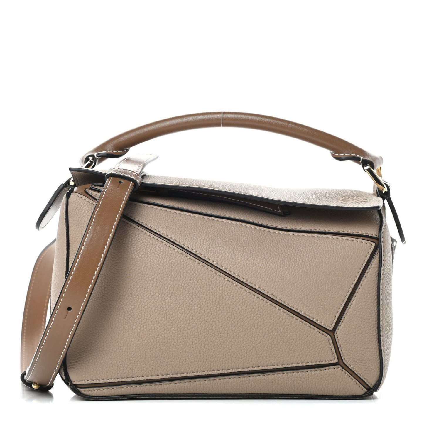 Grained Calfskin Small Puzzle Bag Sand Mink