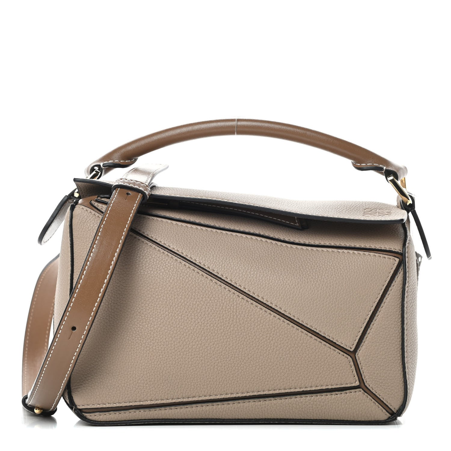 Loewe Grained Calfskin Small Puzzle Bag Sand Mink 1 of 10