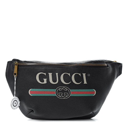 Gucci Grained Calfskin Logo Belt Bag Black 1 of 10
