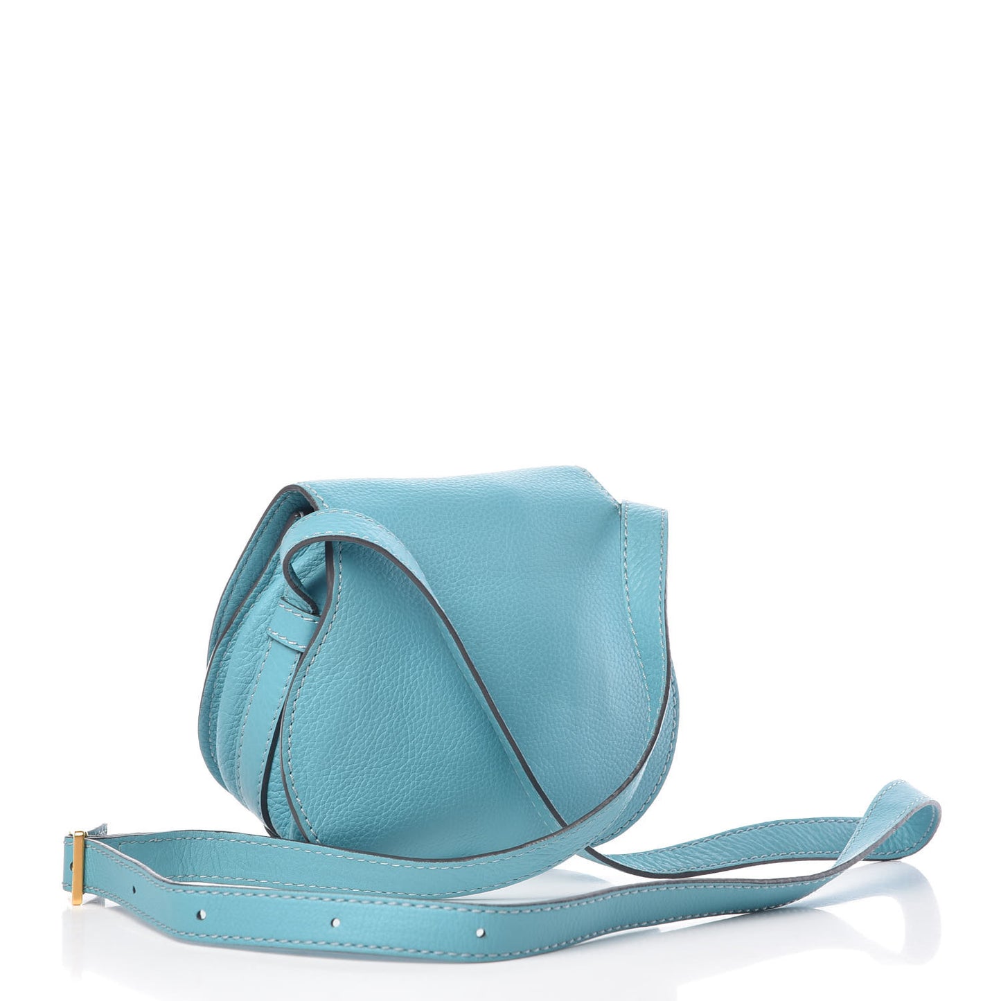 Calfskin Mini Marcie Round Crossbody Bag Blue