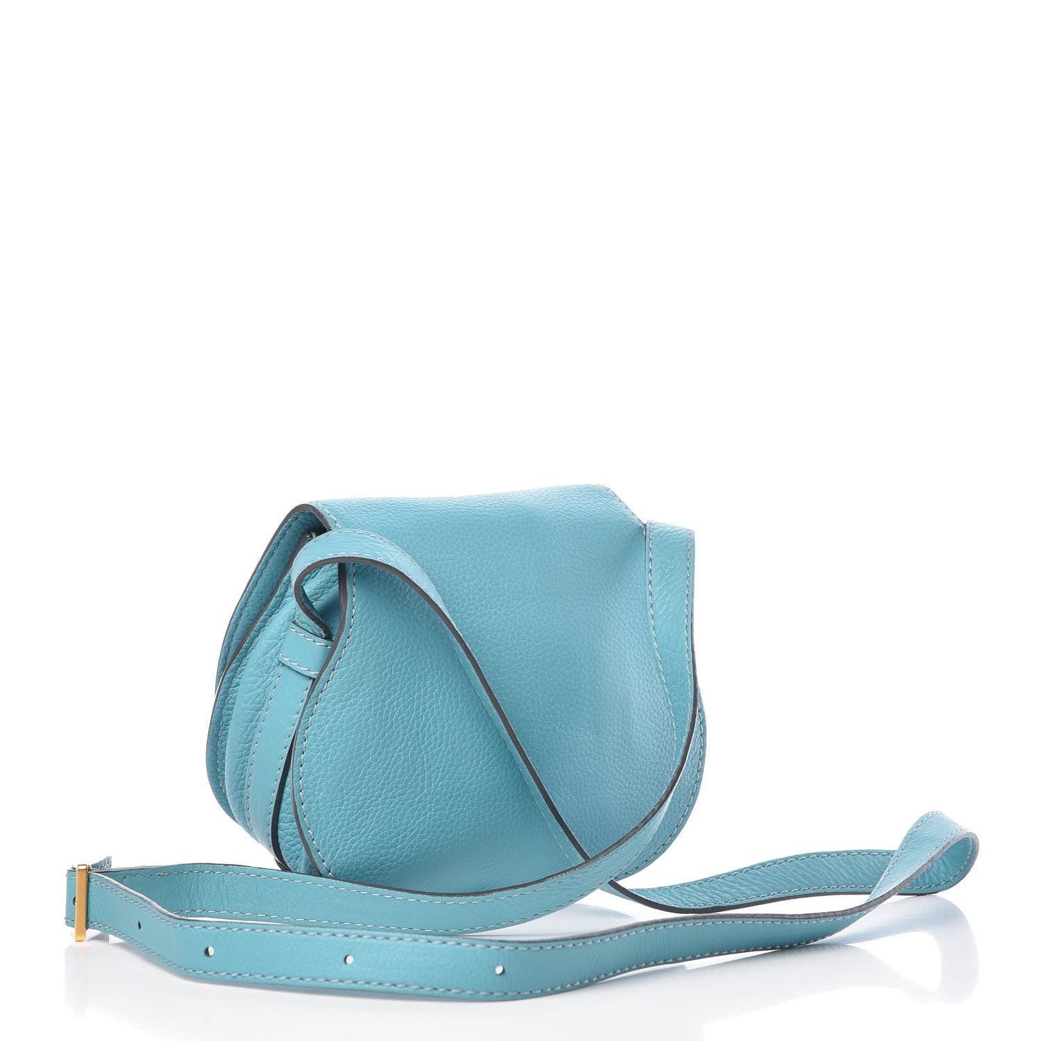 Chloe Calfskin Mini Marcie Round Crossbody Bag Blue 3 of 9