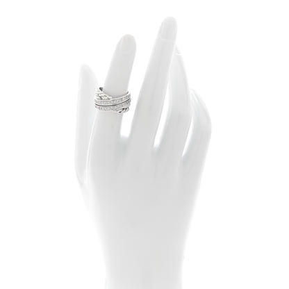 David Yurman Sterling Silver Pave Diamond 11mm Crossover Cable Ring 49 5 2 of 4