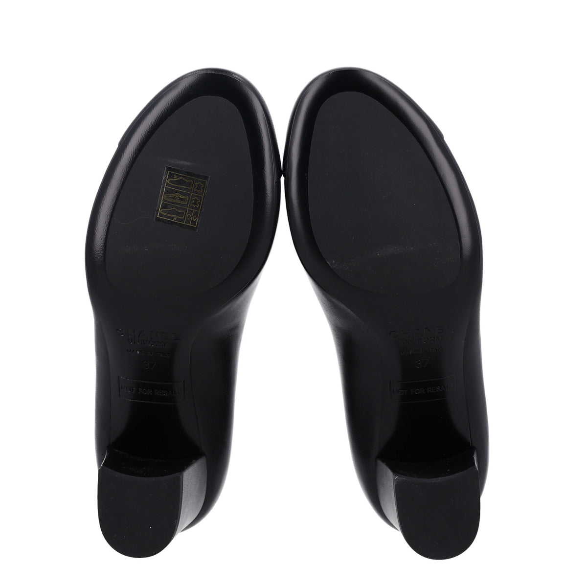 Lambskin Cap Toe CC Uniform Pumps 37 Black