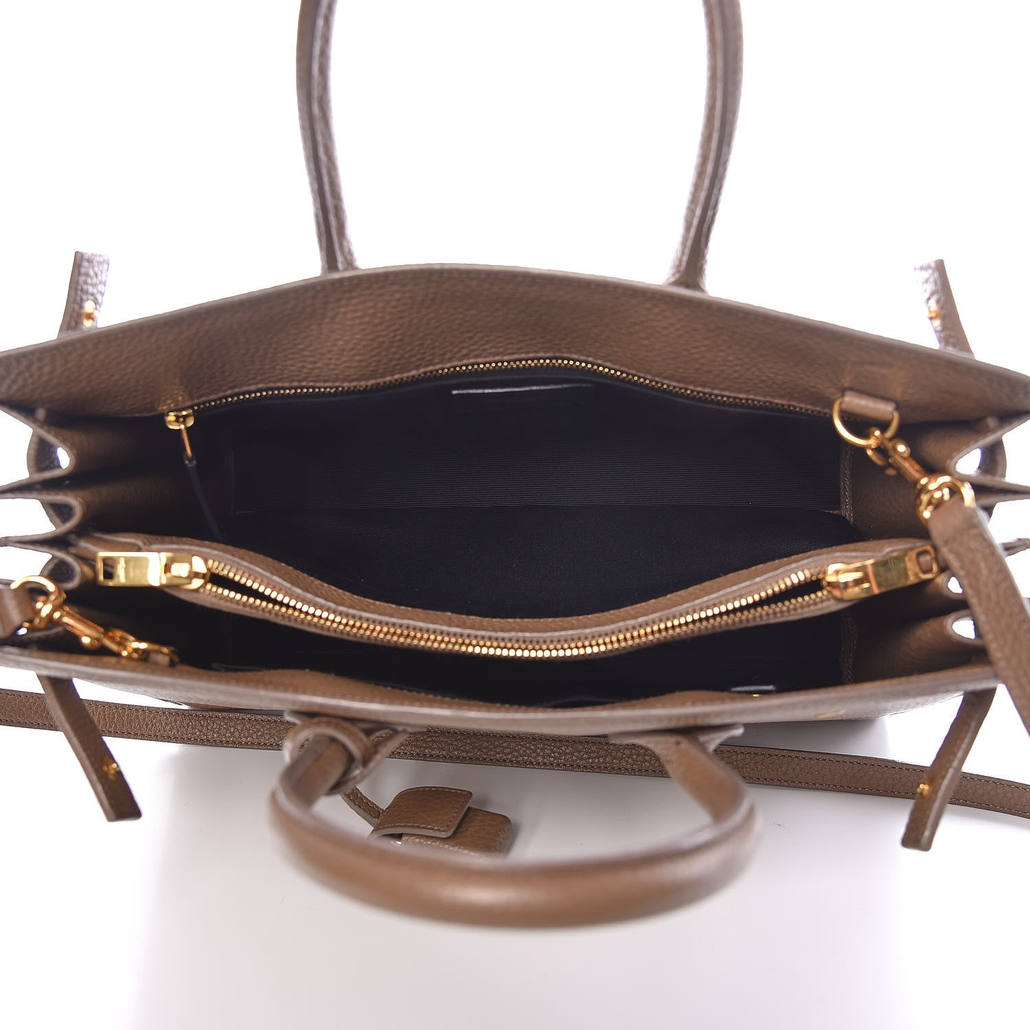 Saint Laurent Grained Calfskin Small Sac De Jour Taupe 5 of 9