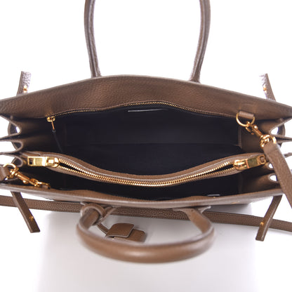 Saint Laurent Grained Calfskin Small Sac De Jour Taupe 5 of 9