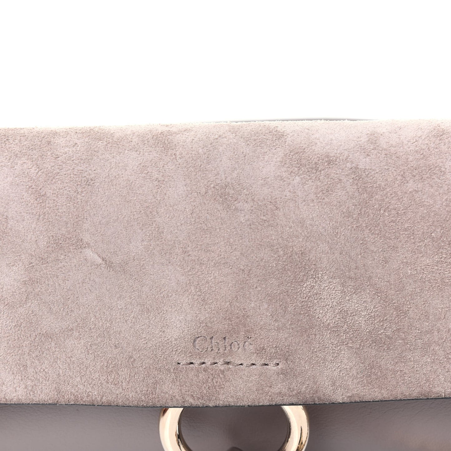 Suede Calfskin Mini Faye Shoulder Bag Motty Grey