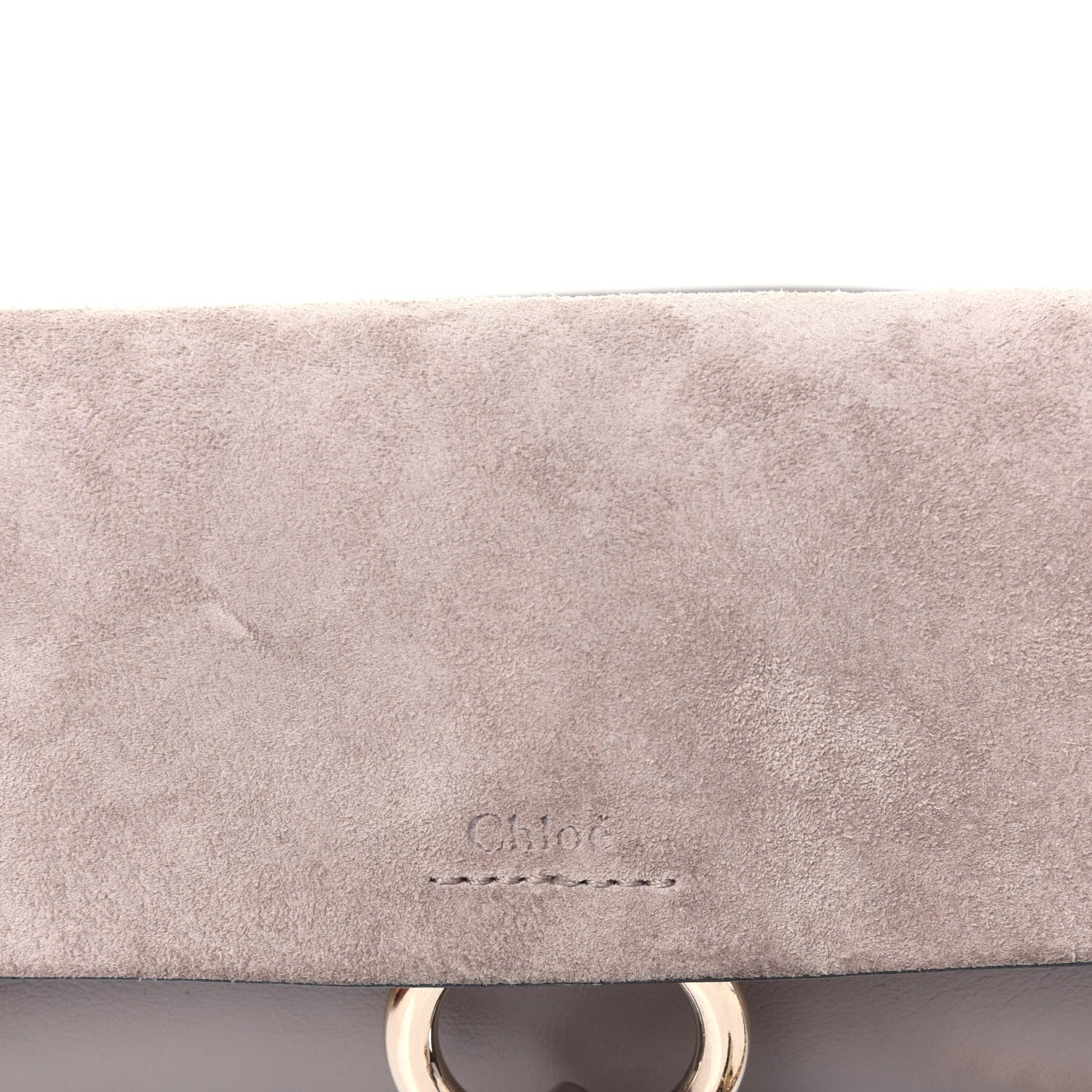 Chloe Suede Calfskin Mini Faye Shoulder Bag Motty Grey 15 of 18