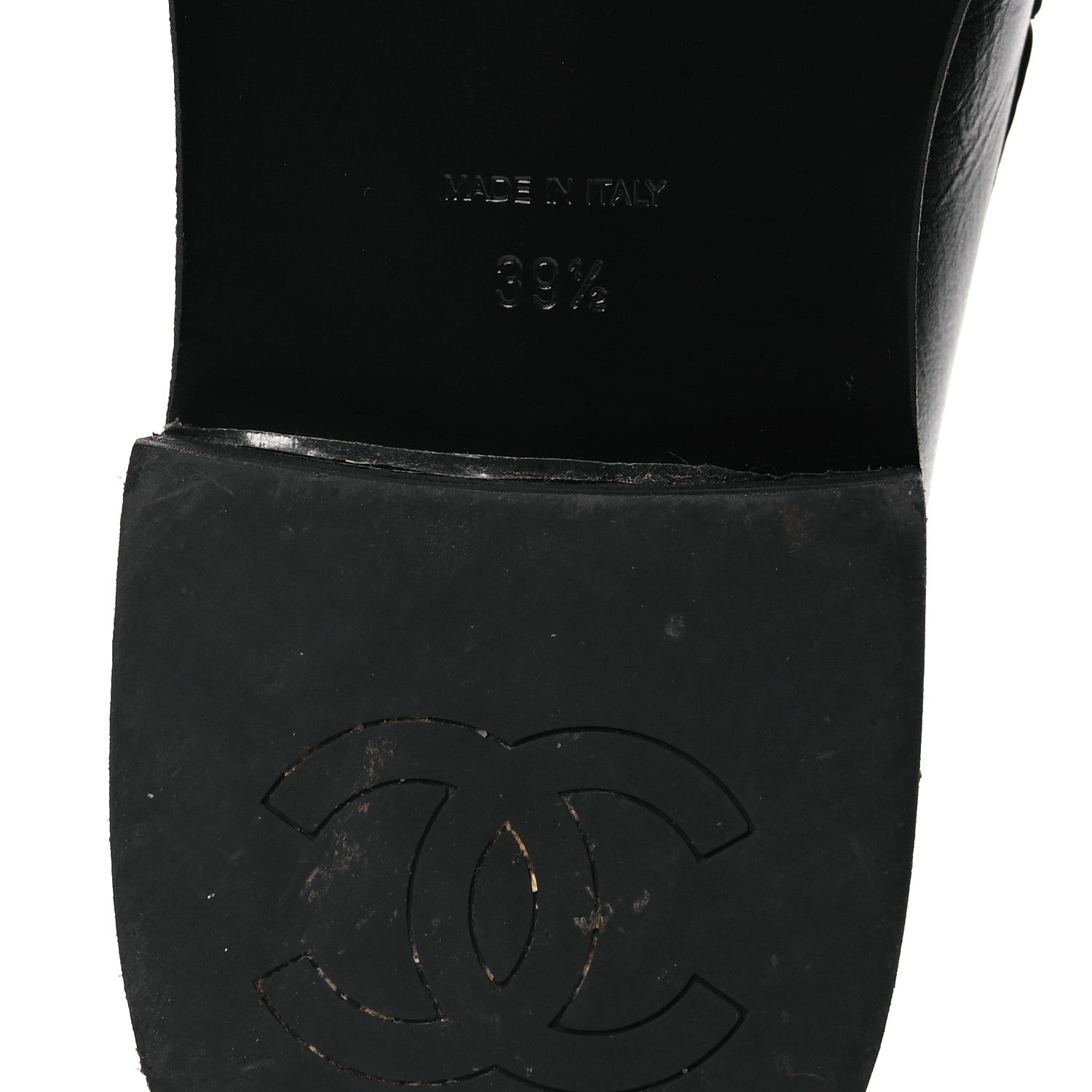 Chanel Calfskin Enamel Charms Mocassin Loafers 39.5 Black 16 of 24