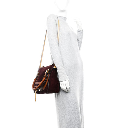 Chloe Suede Calfskin Braided Medium Marcie Double Carry Burgundy 2 of 10