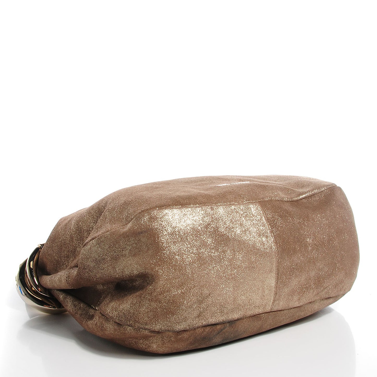 Suede Large Solar Hobo Metallic Gold