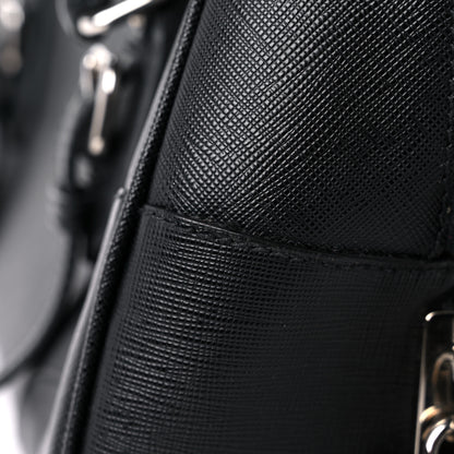Prada Saffiano Pushlock Satchel Black 12 of 16