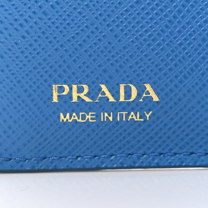 Prada Saffiano Shine Monochrome Bi-Fold Wallet Bleuette 7 of 12