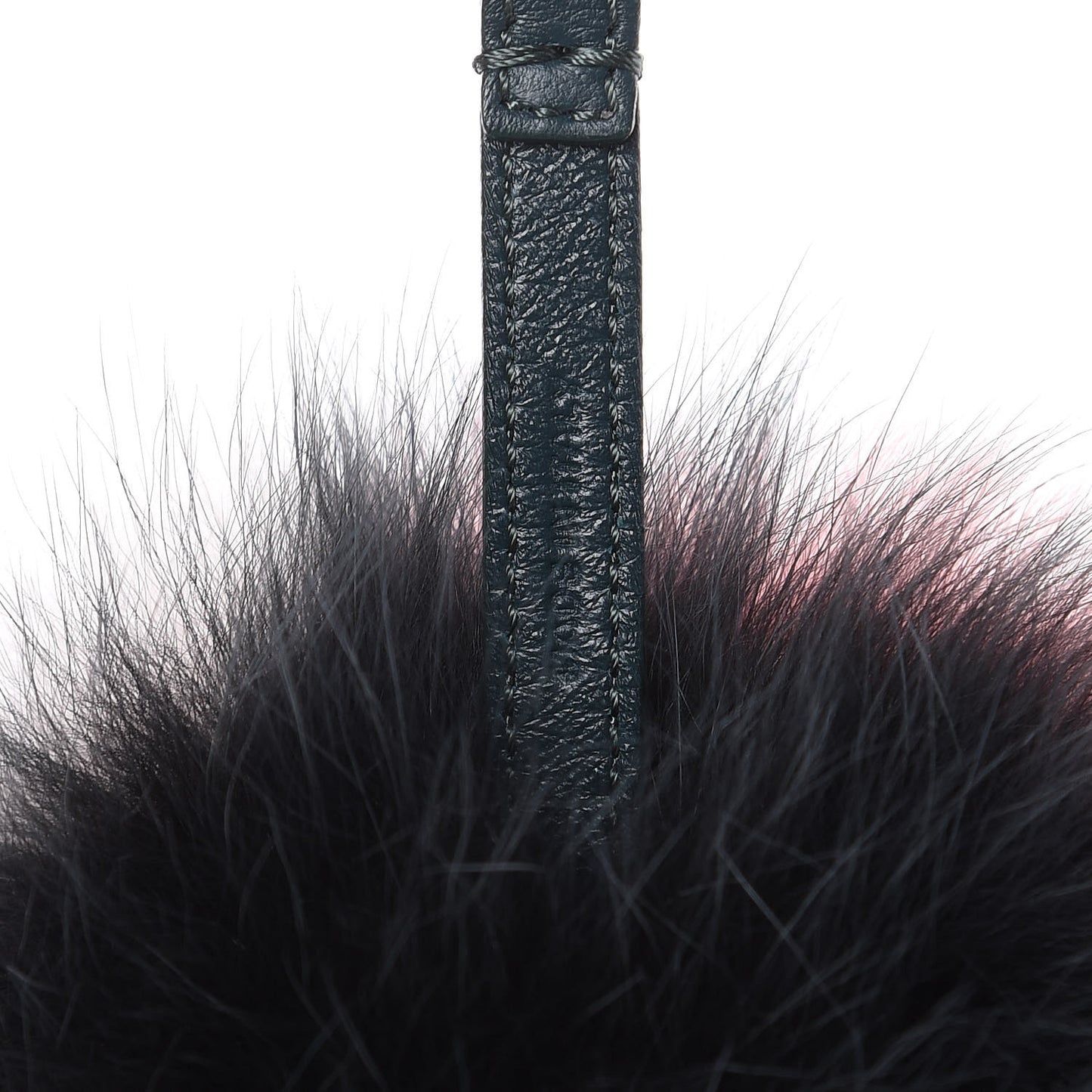 Fox Fur Nappa FF Pom Pom Bag Charm Black Foresta Bubblegum Cheesecake