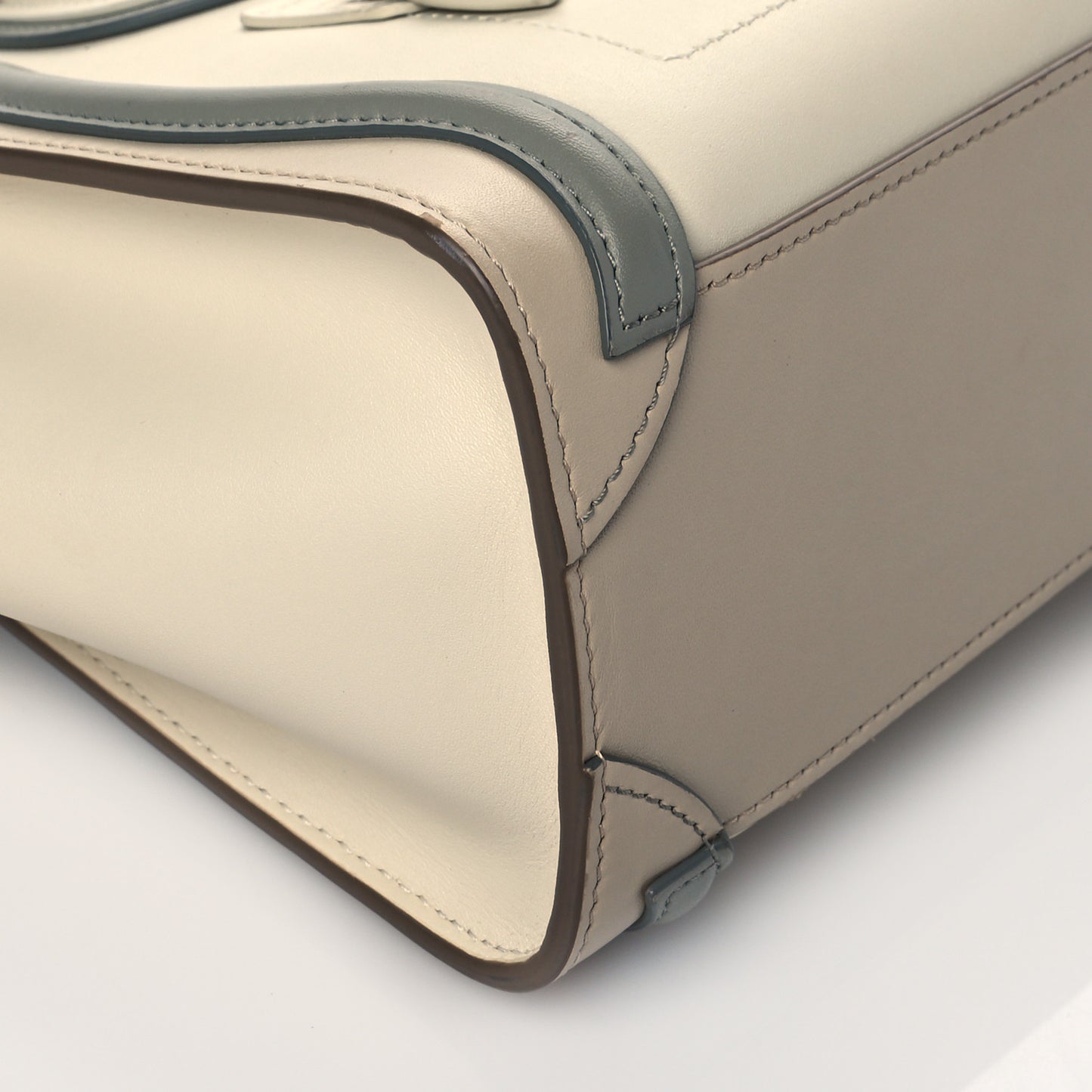 Shiny Smooth Calfskin Nano Tri-Color Luggage Natural