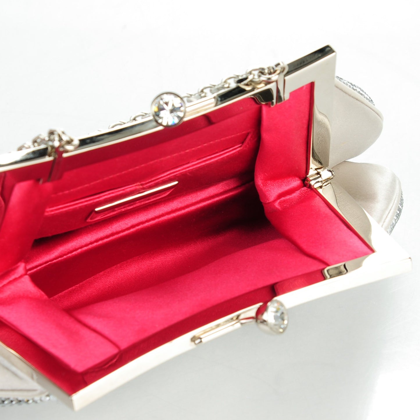 Swarovski Crystal Kisslock Clutch Silver