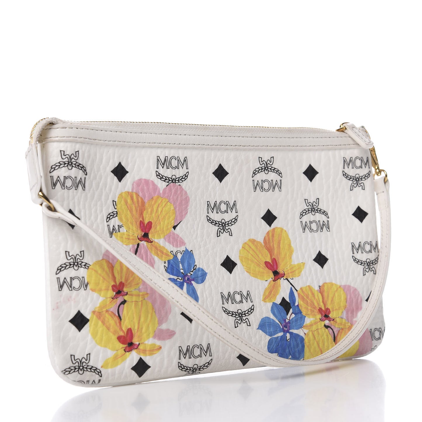 Visetos Floral Print Pochette White