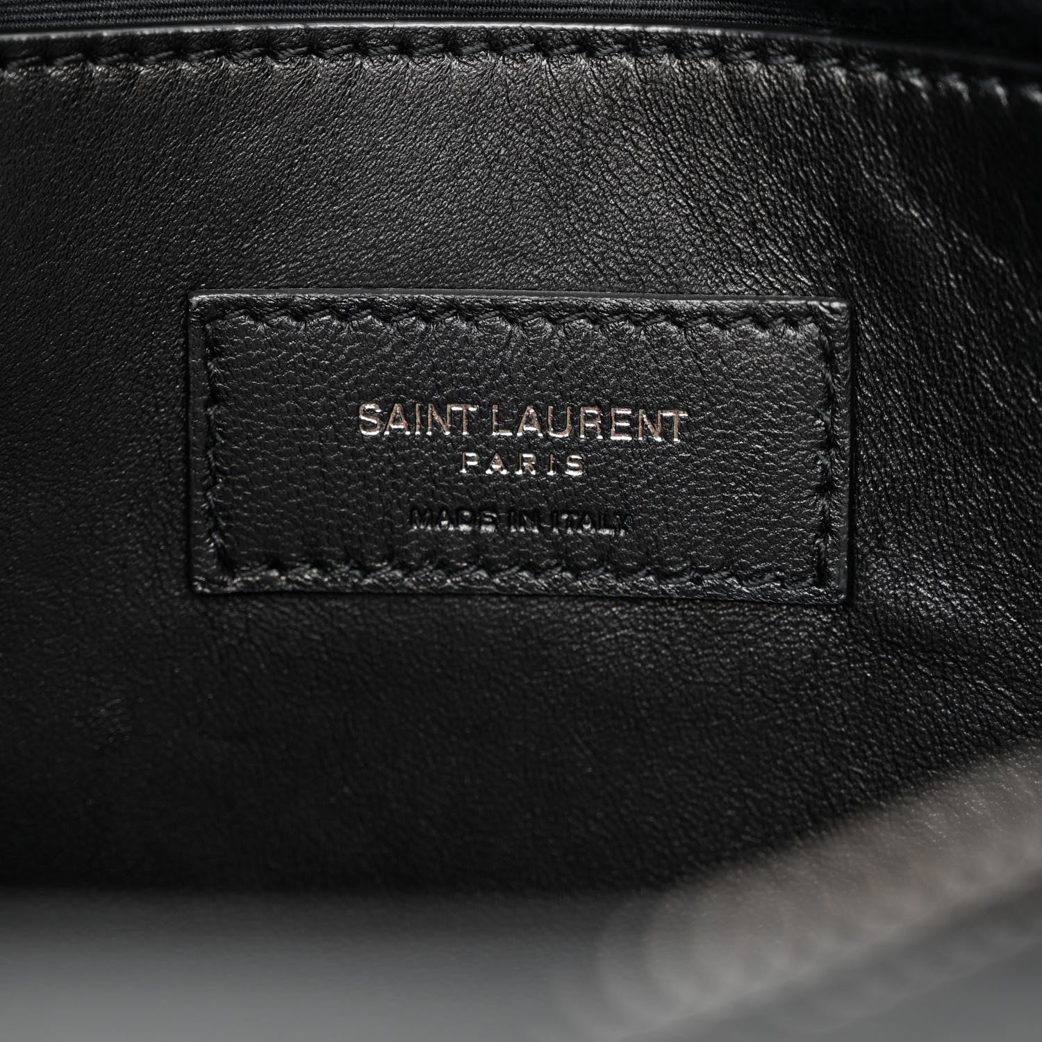 Saint Laurent Calfskin Crocodile Embossed Medium West Hollywood Monogram Fold-Over Black 6 of 12