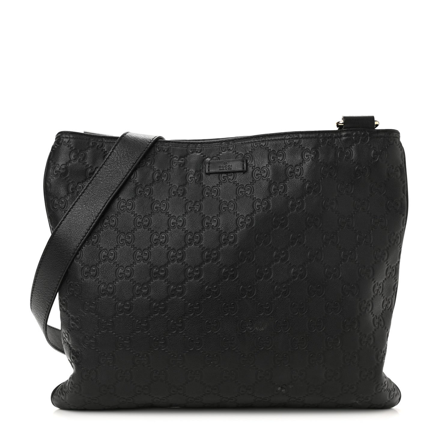 Guccissima Medium Flat Messenger Bag Black