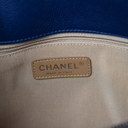 Chanel Caviar Quilted Timeless CC Tote Dark Navy Blue 6 of 8