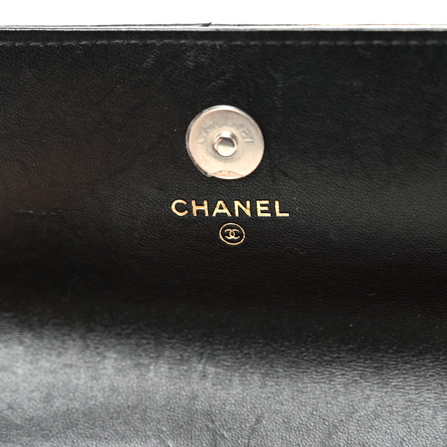 Lambskin Quilted Chanel 19 Flap Phone Holder With Chain Black