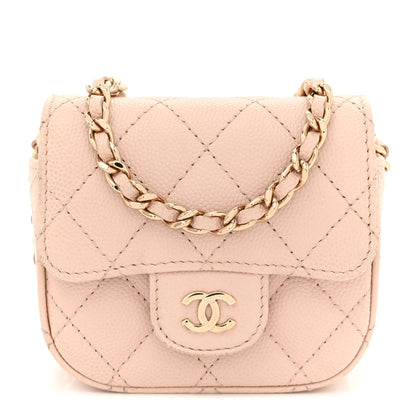 Chanel Caviar Quilted Mini Clutch With Chain Light Beige 1 of 14