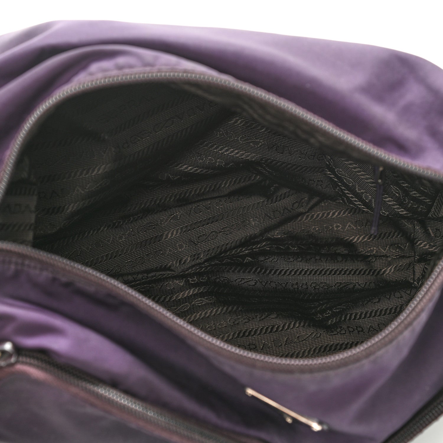 Prada Tessuto Nylon Saffiano Messenger Bag Purple 5 of 10