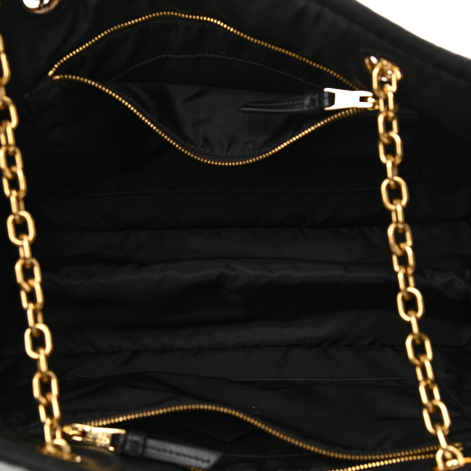 Prada Tessuto Nylon Chain Tote Black 5 of 11