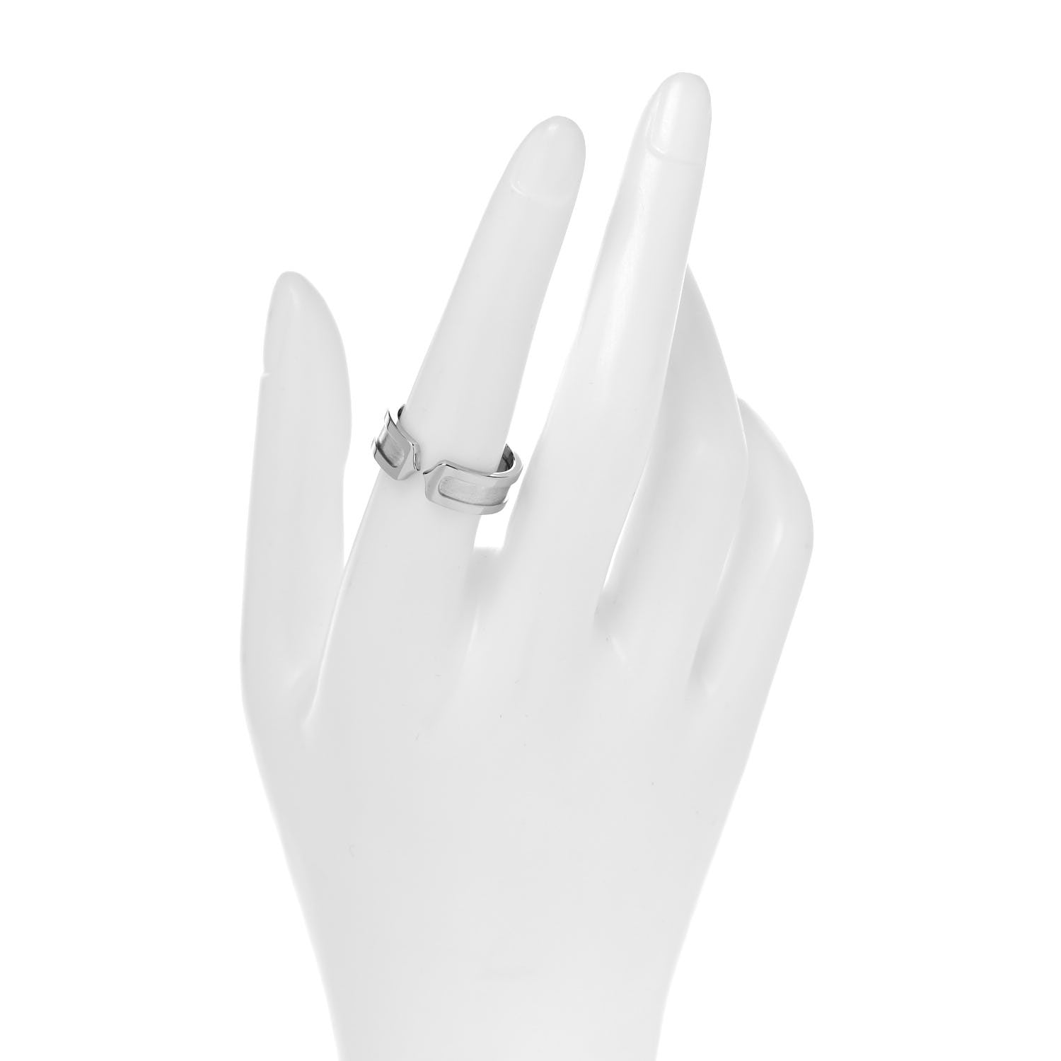 Cartier 18K White Gold 6.5mm C De Cartier Ring 57 8 2 of 5