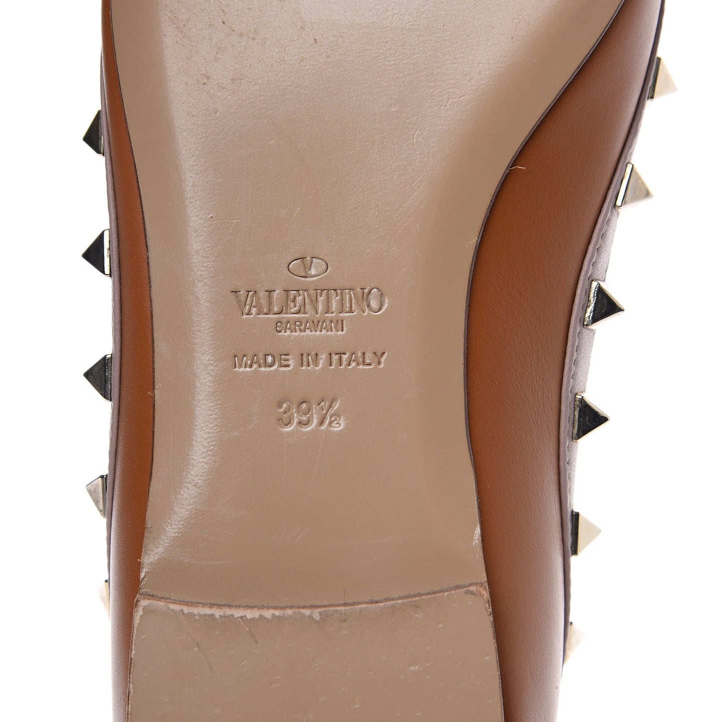 Nappa Rockstud Ballerina Flats 39.5 Light Cuir Poudre