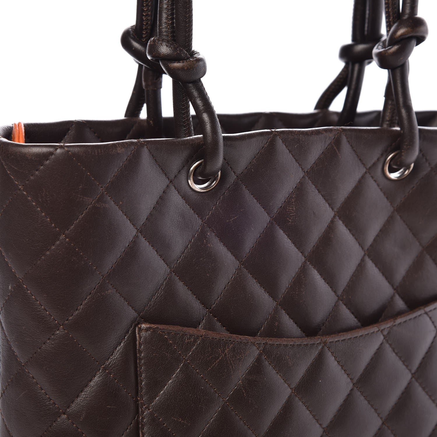 Chanel Calfskin Quilted Medium Cambon Tote Brown 15 of 16