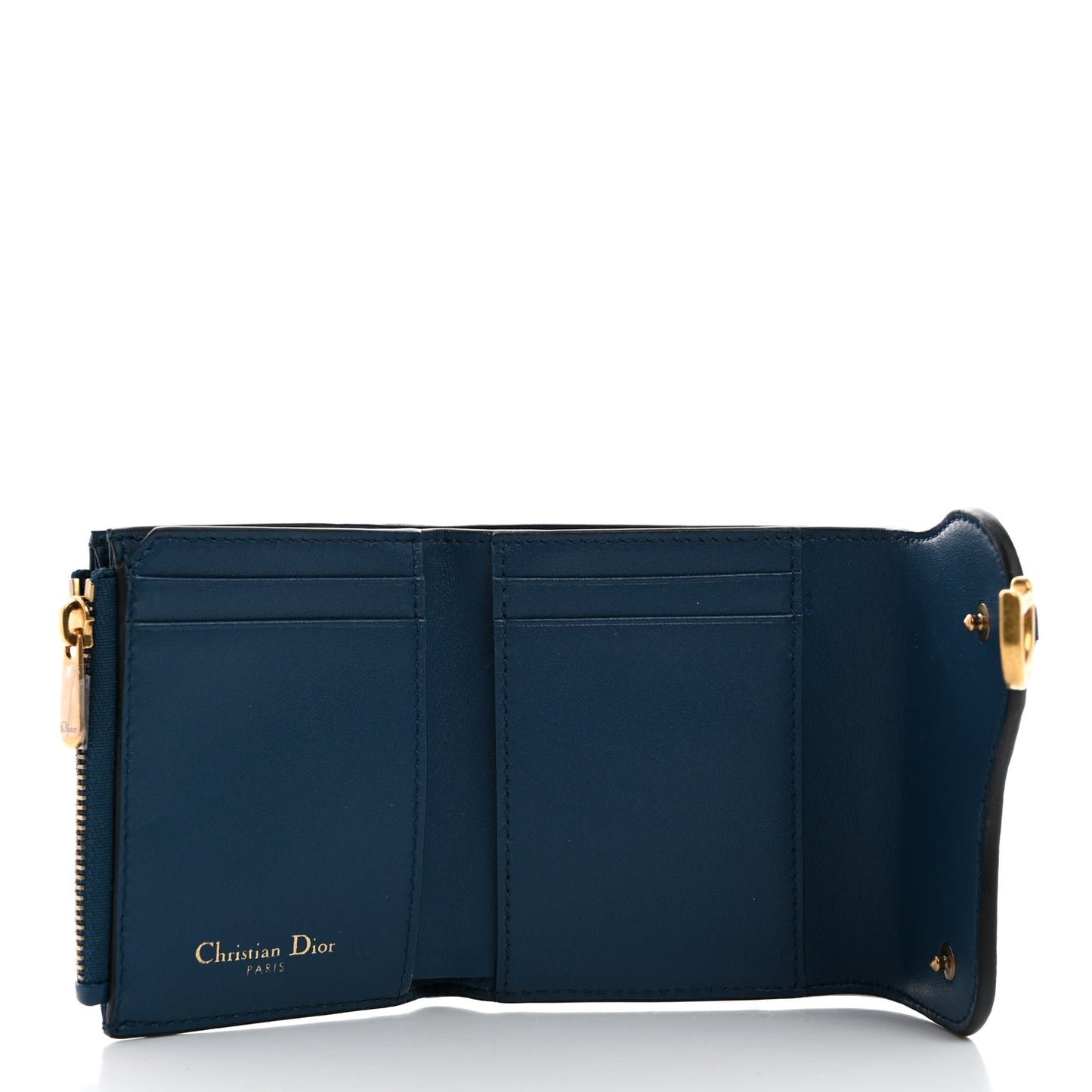 Goatskin Saddle Lotus Wallet Blue