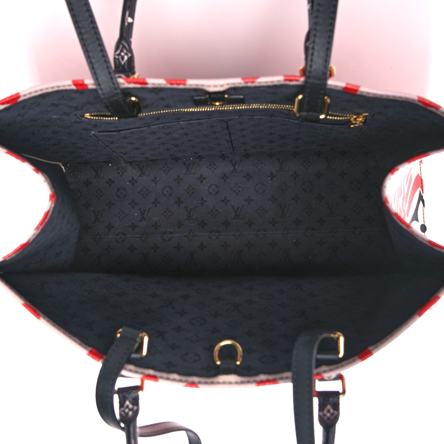 Louis Vuitton Monogram Giant Crafty Onthego GM Creme Rouge Black 5 of 14