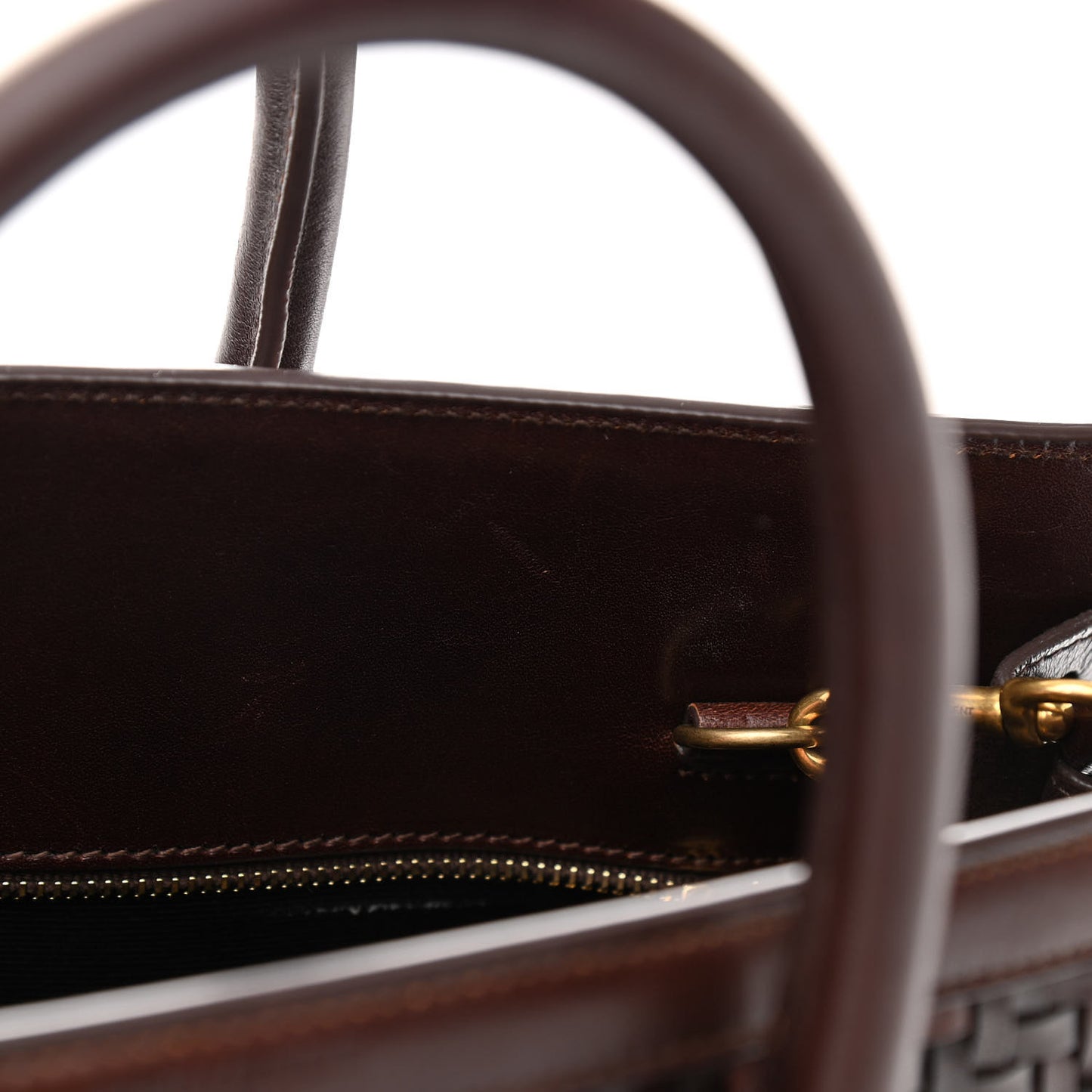 Calfskin Paglia Palm Sac De Jour Brown