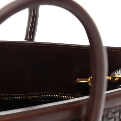 Saint Laurent Calfskin Paglia Palm Sac De Jour Brown 12 of 18