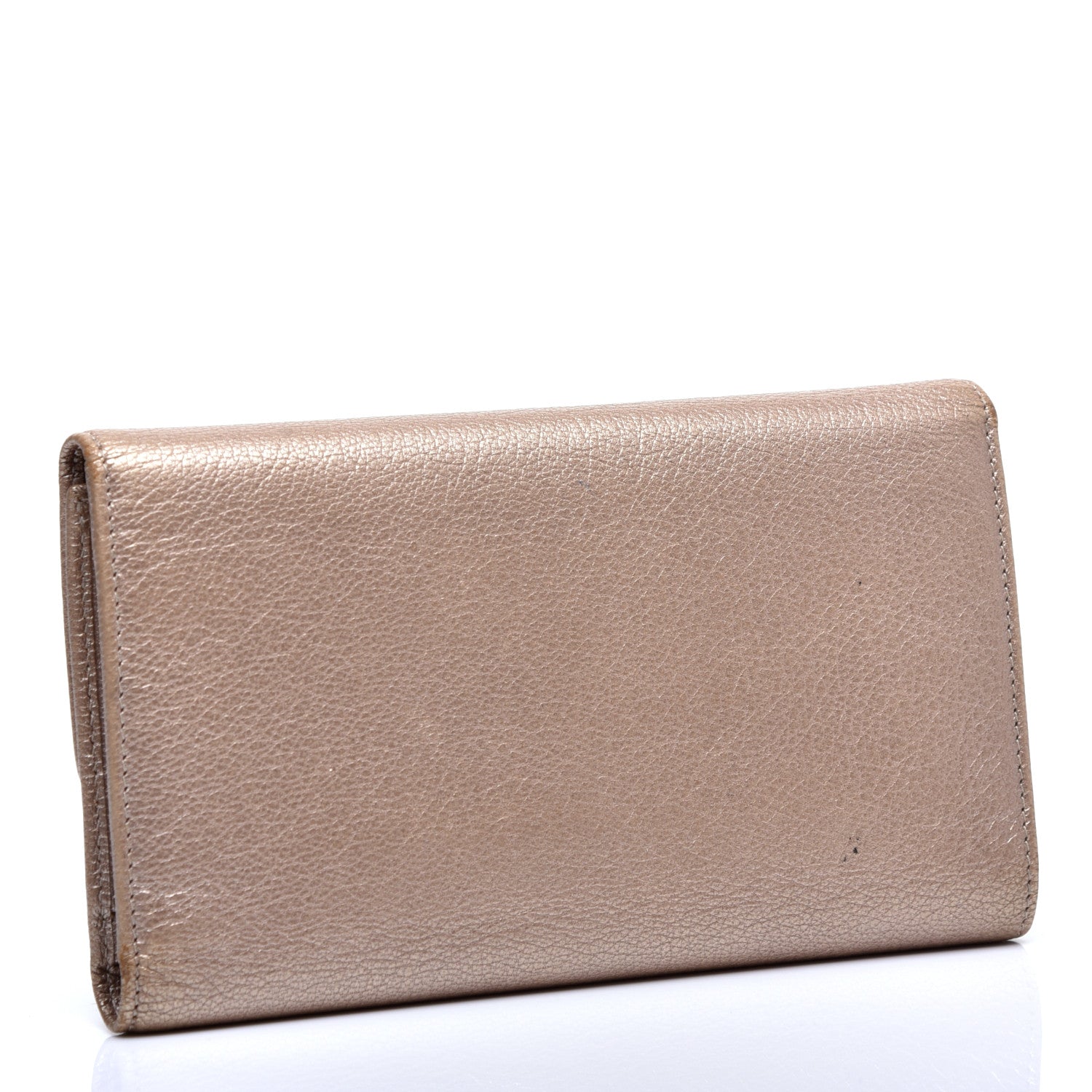 Chanel Metallic Goatskin Large Flap Wallet Beige 3 of 9