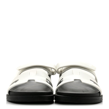 Hermes Calfskin Womens Chypre Sandals 38.5 White 3 of 13