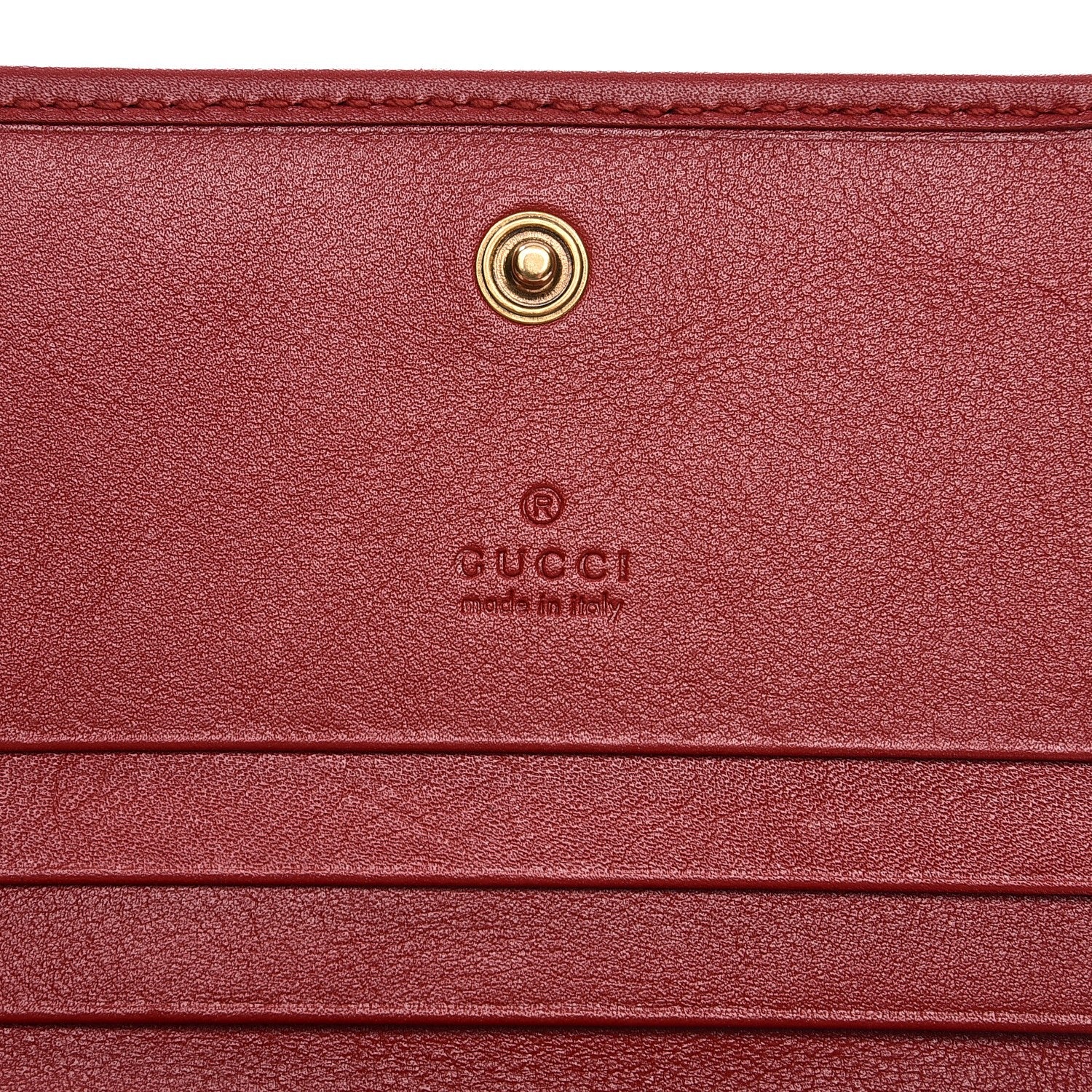 Gucci Calfskin Matelasse GG Marmont Card Case Hibiscus Red 6 of 8