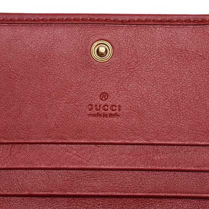 Gucci Calfskin Matelasse GG Marmont Card Case Hibiscus Red 6 of 8
