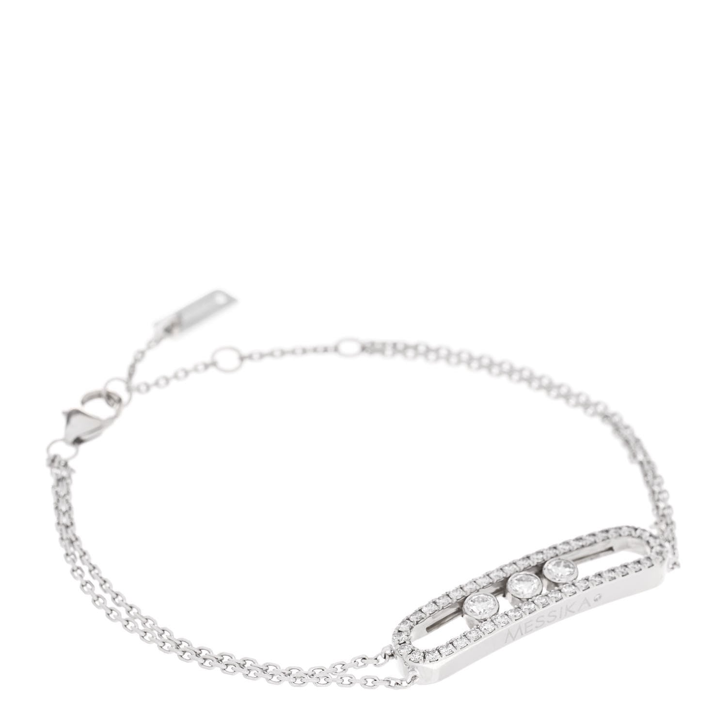 Messika 18K White Gold Diamond Move Classique Pave Bracelet 1 of 5