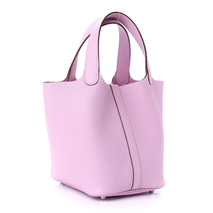 Hermes Taurillon Clemence Picotin Lock 18 PM Mauve Sylvestre 3 of 9