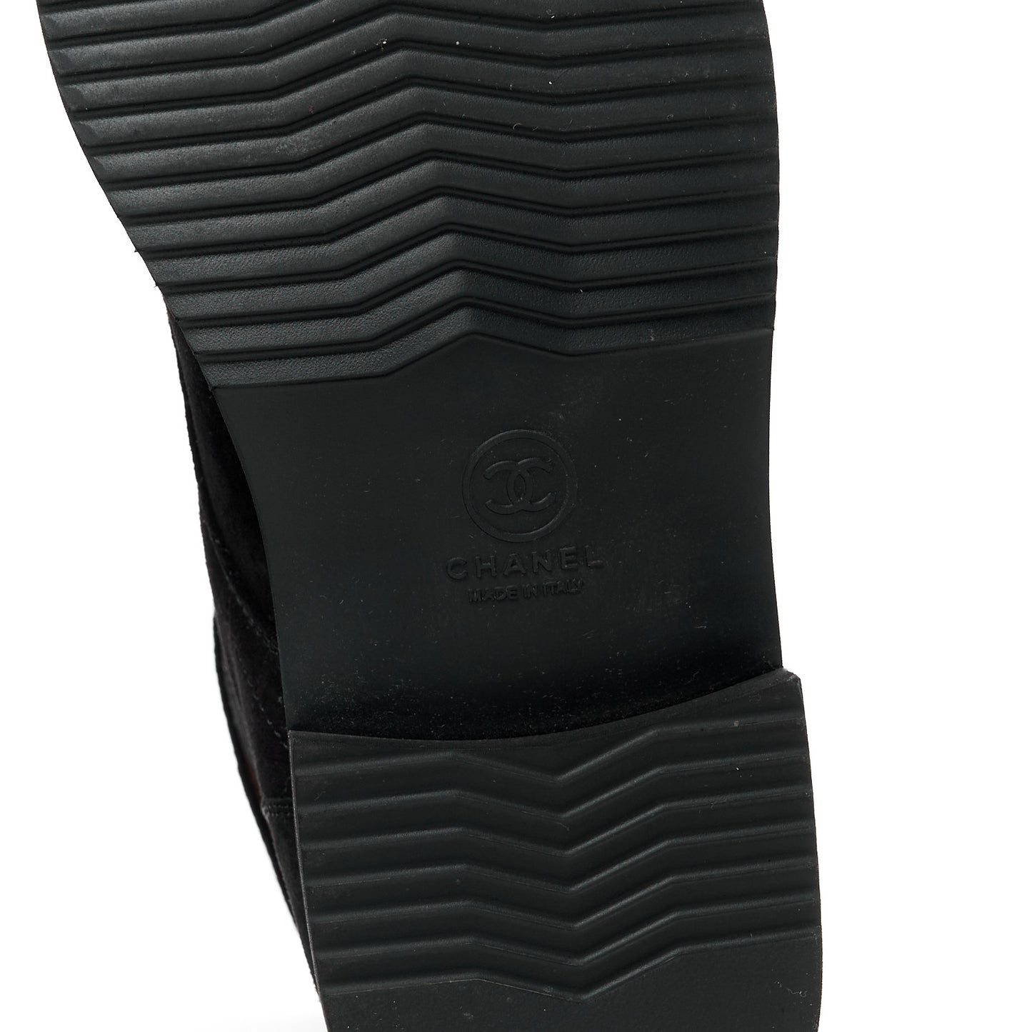 Suede Calfskin Quilted Combat Short Boots 41 Black