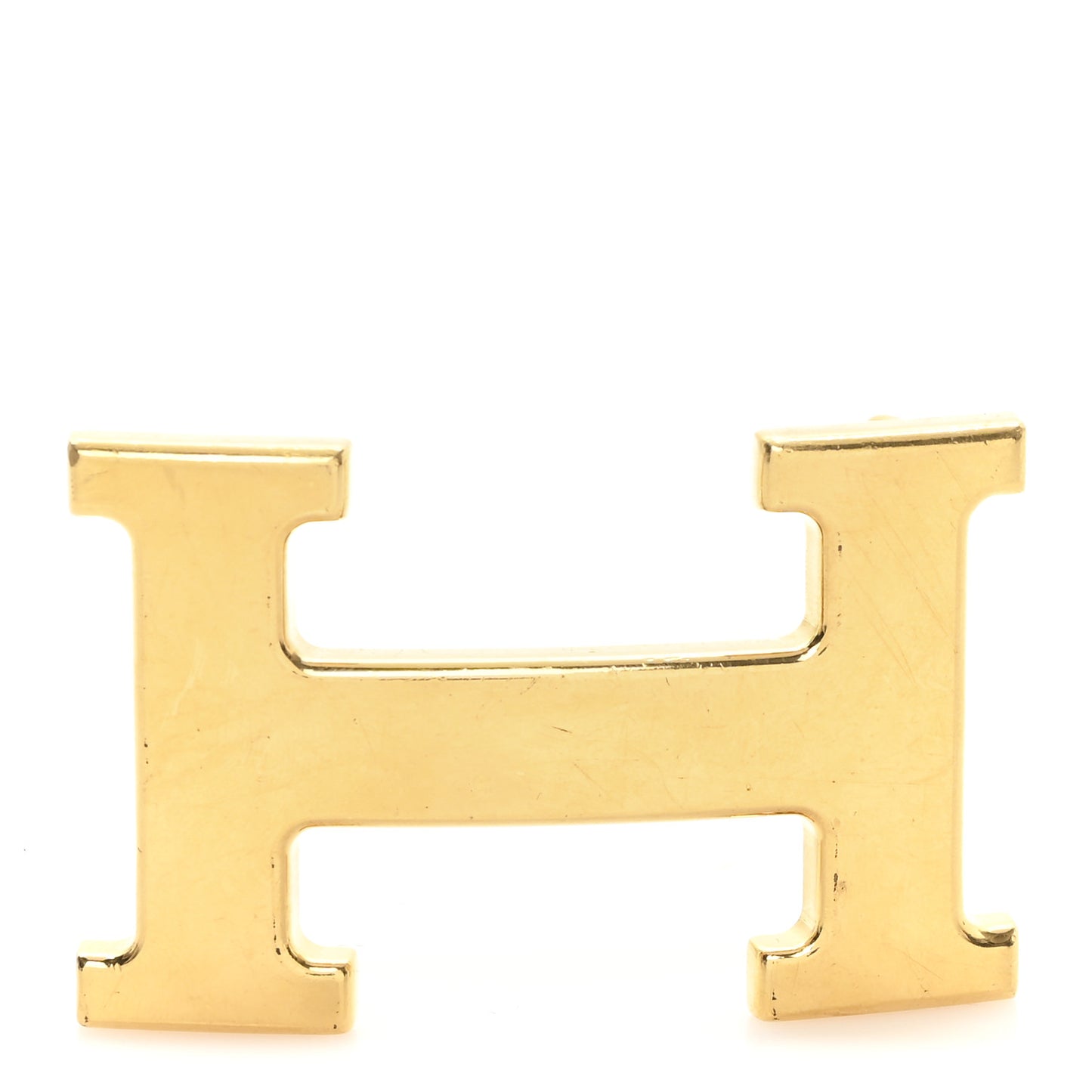 Polished 32mm H Belt Buckle Gold