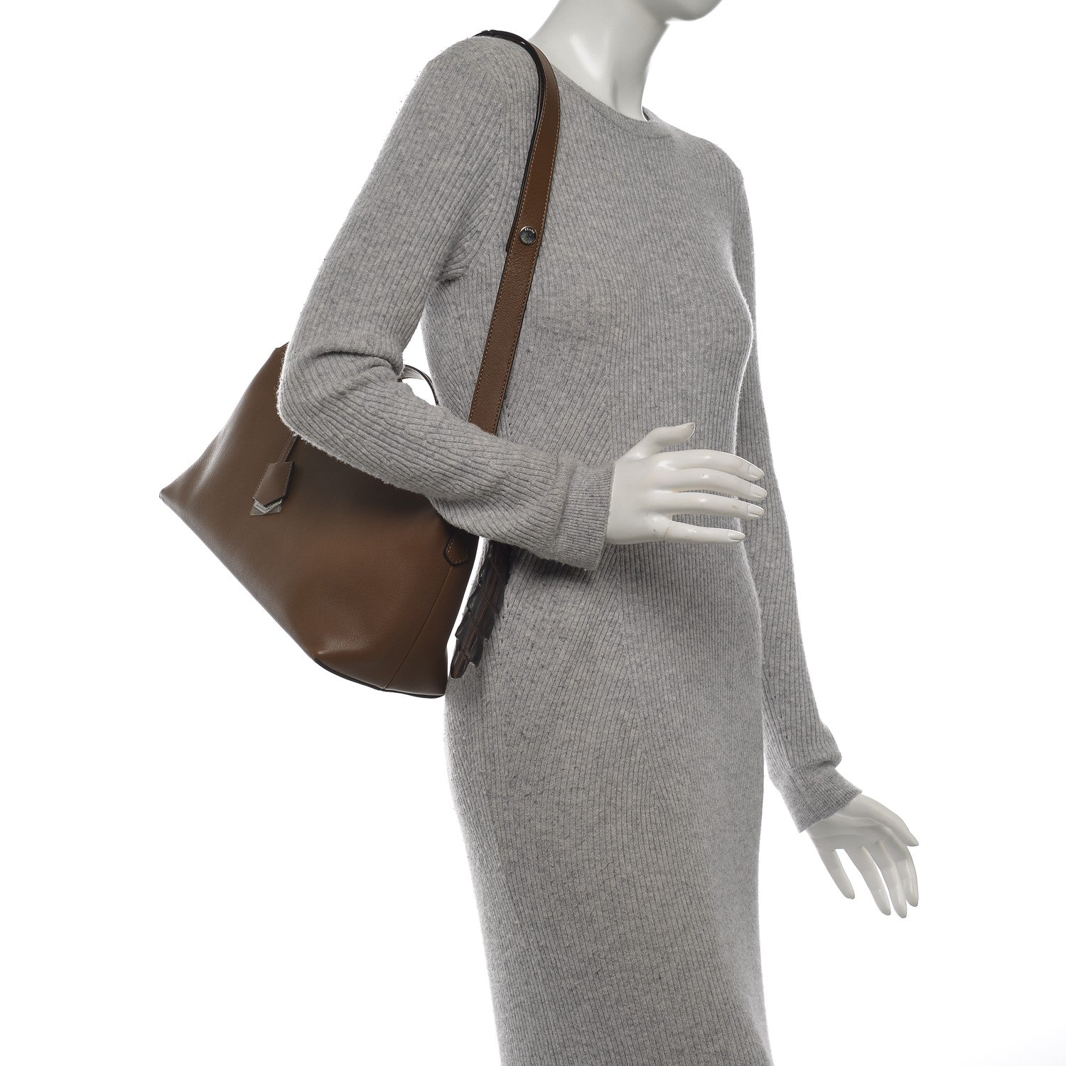 Fendi Vitello Dolce Croc Tail Large By The Way Boston Bag Foresta Marrone 2 of 6