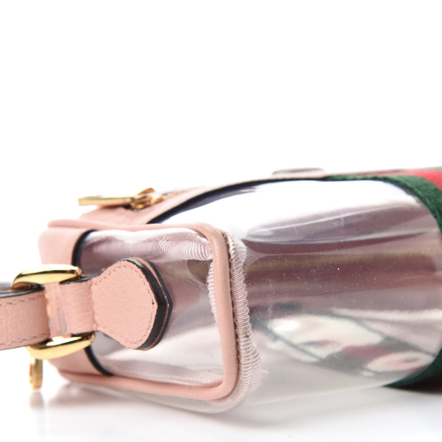 Vinyl Web Mini Ophidia Transparent Shoulder Bag Perfect Pink