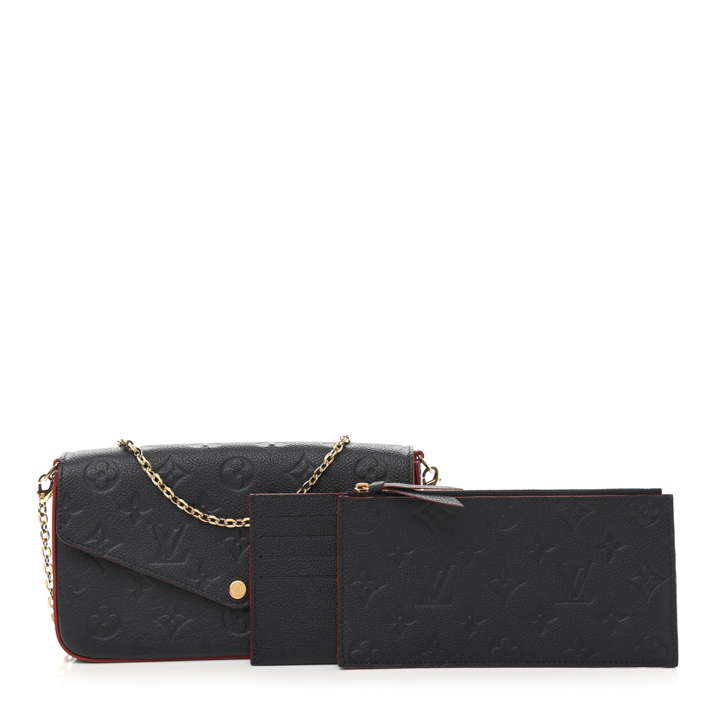 Empreinte Pochette Felicie Chain Wallet Marine Rouge