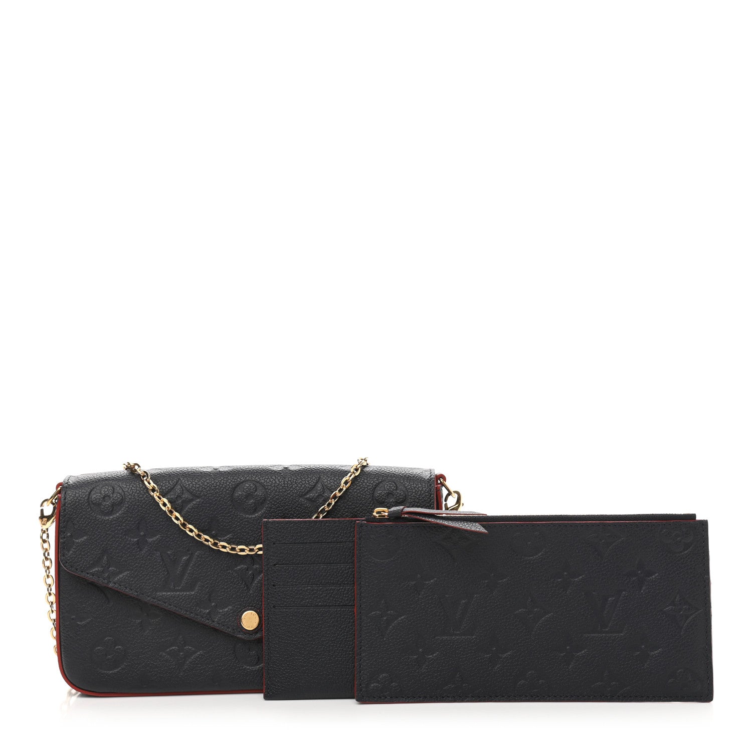 Louis Vuitton Empreinte Pochette Felicie Chain Wallet Marine Rouge 1 of 13