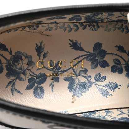 Gucci Azalea Calfskin GG Monogram Bi-Color Debossed Womens Harald Horsebit 25mm Platform Loafers 36 Mystic White Black 8 of 10
