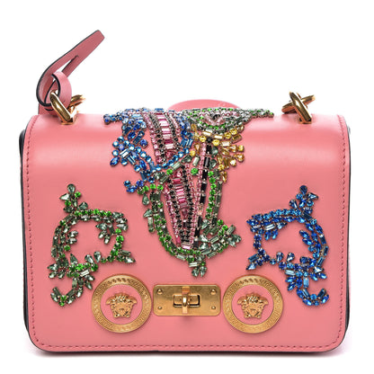 Versace Calfskin Embellished Icon Small Crossbody Bag Pink 10 of 10